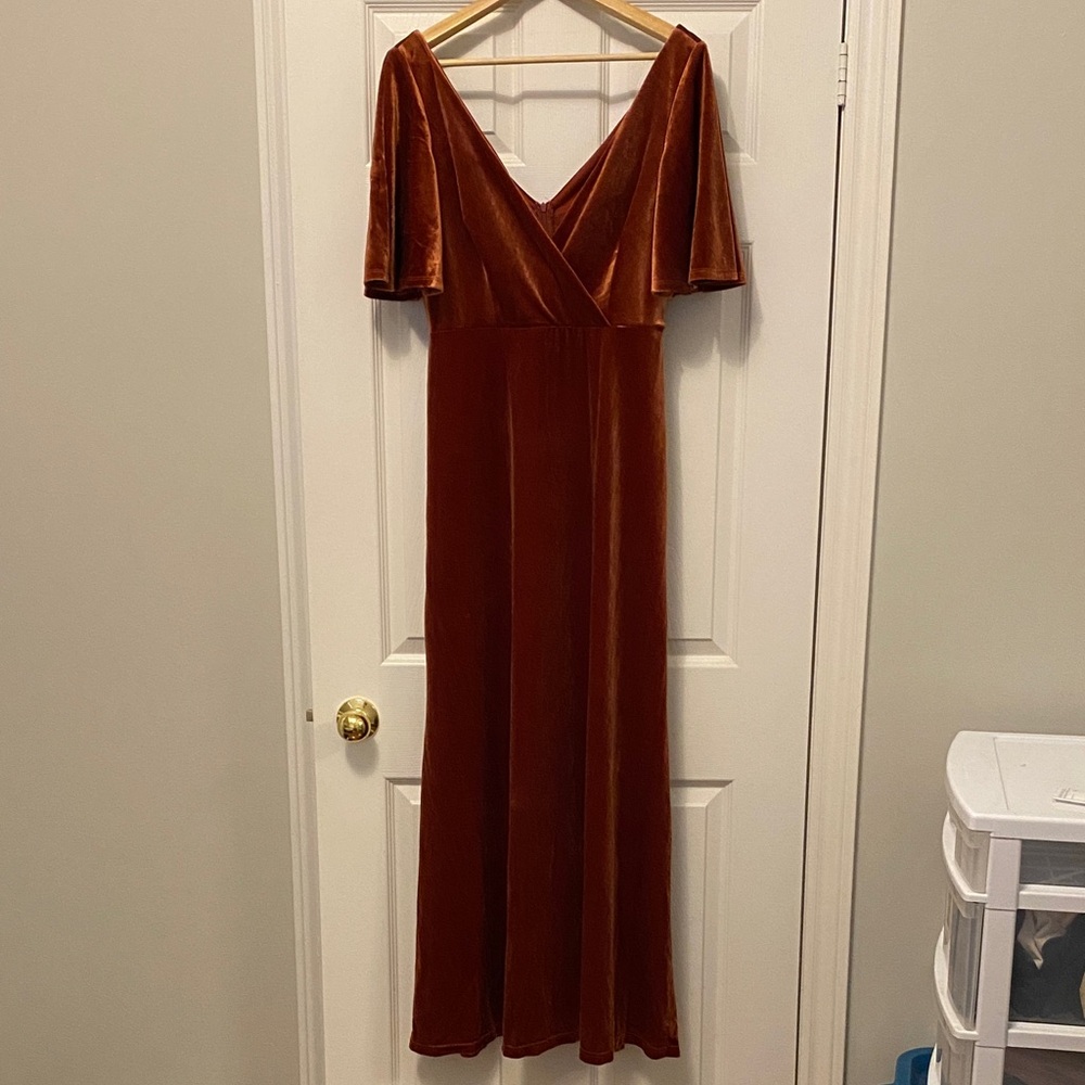 Ever Pretty Red Flutter Sleeve V-Neck Gown